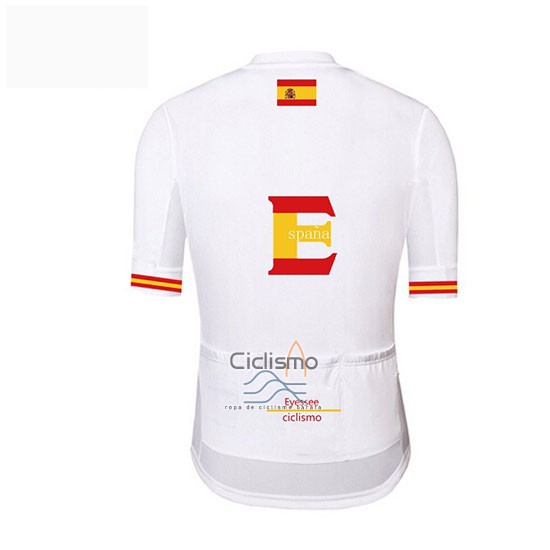 Vuelta Espana Ropa Ciclismo Culotte Corto 2019 Hombre Mangas Cortas Blanco